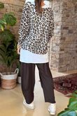 Made in Italy Knox Leopard Fine Knit & Vest Top Stone